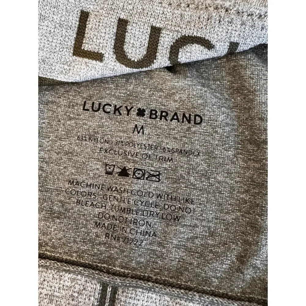 New Lucky Brand Women's Gray Green Logo Jacquard Seamless Bra Size M